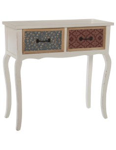 Mesa Entrada Madera 2 Cajones Blanco/84x35,5x82,5cm