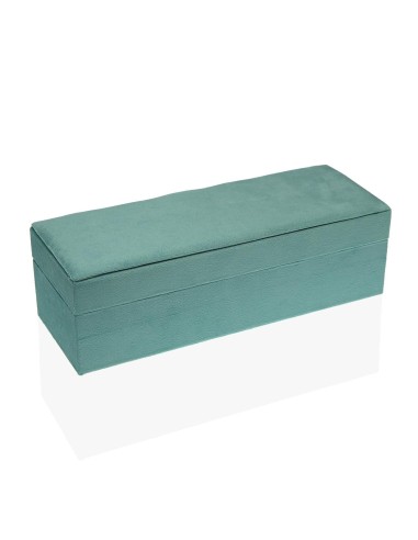 Joyero terciopelo azul alargado