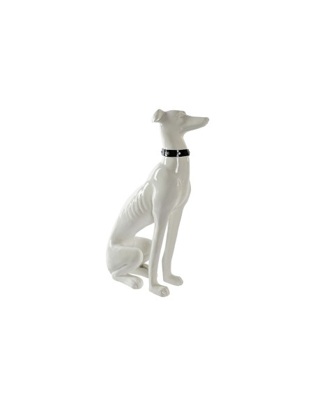 FIGURA RESINA 27X12,3X46 PERRO GALGO BLANCO