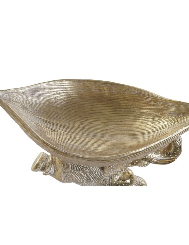 FIGURA RESINA 45X20X25 ELEFANTE HOJA DORADO