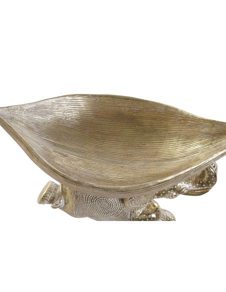 FIGURA RESINA 45X20X25 ELEFANTE HOJA DORADO