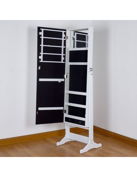 Espejo Joyero lacado en blanco 150 x 40 cm.