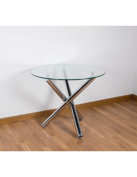 MESA REDONDA CRISTAL DE 90*75