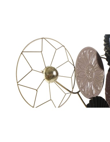 DECORACION PARED METAL 122X9X73,7 ABSTRACTO ROSA