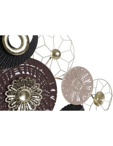 DECORACION PARED METAL 122X9X73,7 ABSTRACTO ROSA