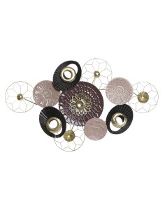 DECORACION PARED METAL 122X9X73,7 ABSTRACTO ROSA