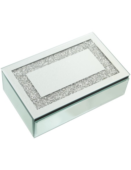 JOYERO DE ESPEJO C/BRILLANTES 21x13x6,5CM