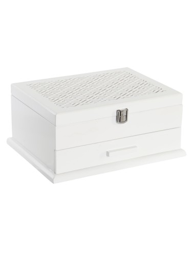 JOYERO MDF CRISTAL 25,5X19,5X11 ROSA PALO