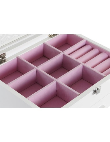 JOYERO MDF CRISTAL 25,5X19,5X11 ROSA PALO