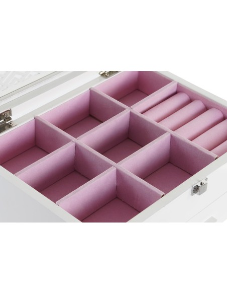 JOYERO MDF CRISTAL 25,5X19,5X11 ROSA PALO