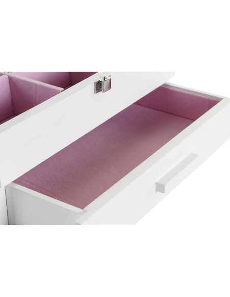 JOYERO MDF CRISTAL 25,5X19,5X11 ROSA PALO