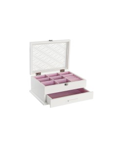 JOYERO MDF CRISTAL 25,5X19,5X11 ROSA PALO