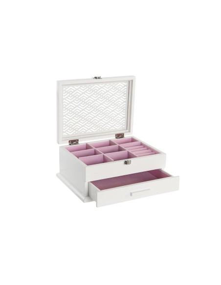 JOYERO MDF CRISTAL 25,5X19,5X11 ROSA PALO