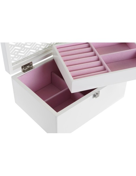 JOYERO MDF CRISTAL 22X16X10 ROSA PALO