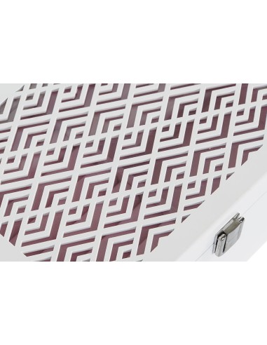 JOYERO MDF CRISTAL 22X16X10 ROSA PALO