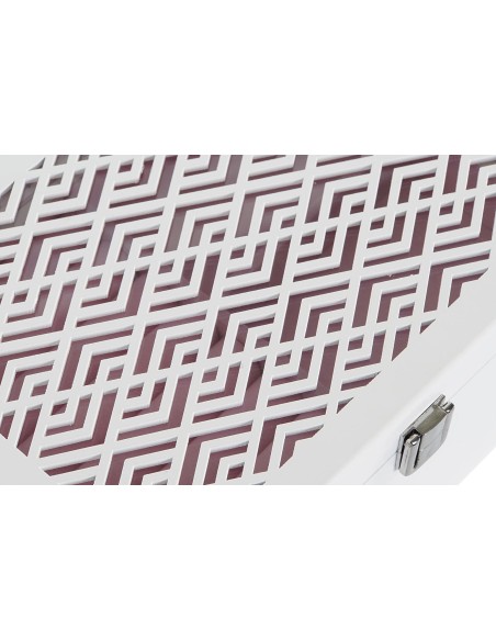 JOYERO MDF CRISTAL 22X16X10 ROSA PALO