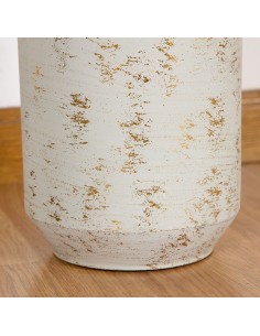 JARRON METALICO BLANCO/ORO 19*80CM 2