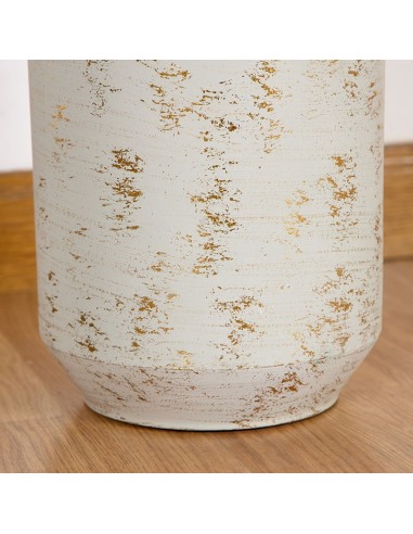 JARRON METALICO BLANCO/ORO 19*80CM