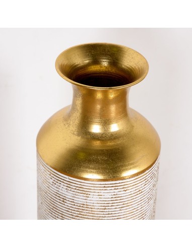 JARRON METALICO BLANCO/ORO 19*80CM
