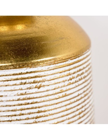 JARRON METALICO BLANCO/ORO 19*80CM