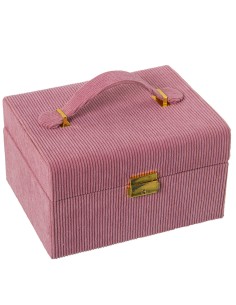 CAJA JOYERO PANA ROSA C/ESPEJO 21x17x13CM
