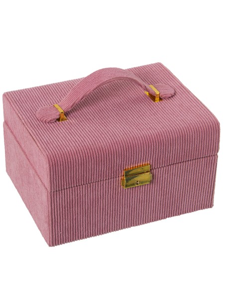 CAJA JOYERO PANA ROSA C/ESPEJO 21x17x13CM