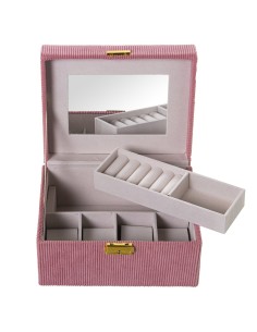 CAJA JOYERO PANA ROSA C/ESPEJO 21x17x13CM 2