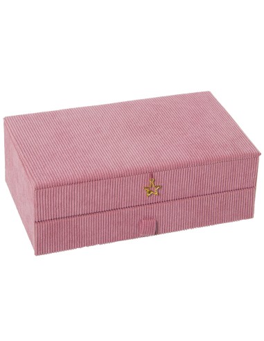 CAJA JOYERO PANA ROSA C/CAJON 29x18x10cm