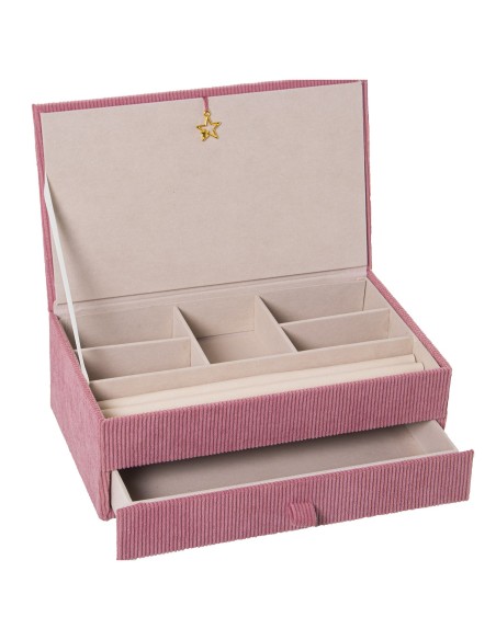 CAJA JOYERO PANA ROSA C/CAJON 29x18x10cm
