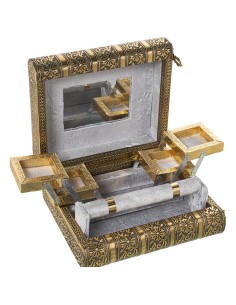 JOYERO METAL DORADO C/ESPEJO