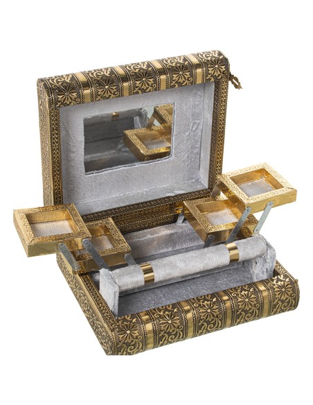 JOYERO METAL DORADO C/ESPEJO