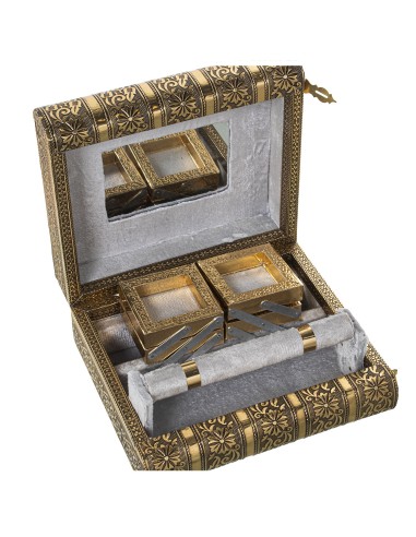 JOYERO METAL DORADO C/ESPEJO