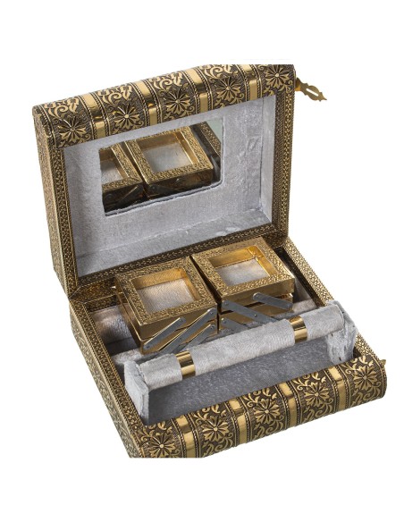 JOYERO METAL DORADO C/ESPEJO