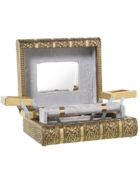 JOYERO METAL DORADO C/ESPEJO