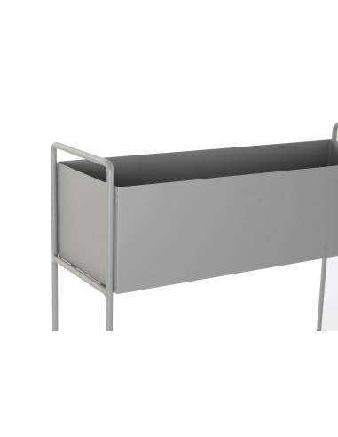 Juego 2 maceteros metal plateado