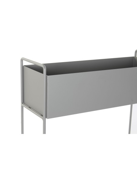 Juego 2 maceteros metal plateado