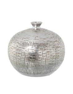 Jarrón Cerámica Plateado