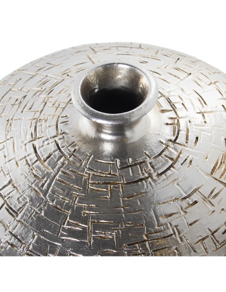 Jarrón Cerámica Plateado