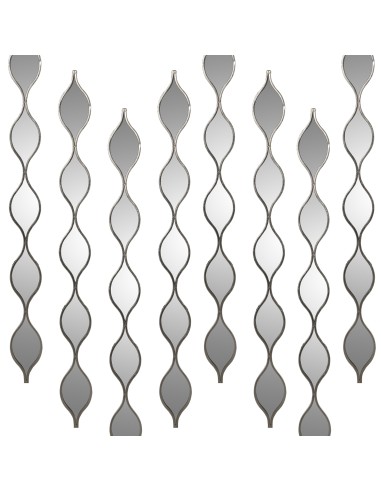Aplique 5 Espejos Metal Plateado