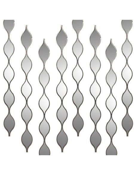 Aplique 5 Espejos Metal Plateado