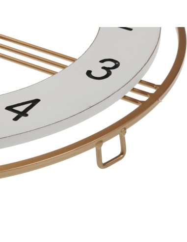 Reloj pared blanco y dorado