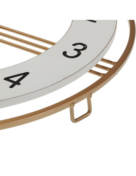 Reloj pared blanco y dorado