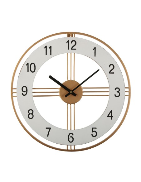 Reloj pared blanco y dorado