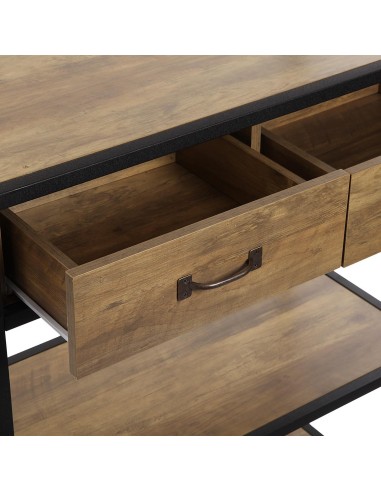 Estantería madera y metal con cajones