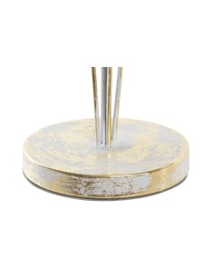 LAMPARA PIE METAL 51X51X87 HOJAS DECAPE GRIS 2