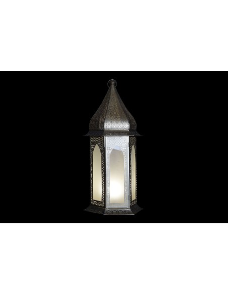 LAMPARA PIE HIERRO CRISTAL 38X33X81 DORADO