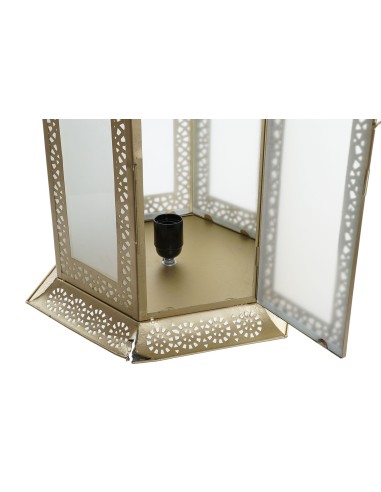 LAMPARA PIE HIERRO CRISTAL 38X33X81 DORADO