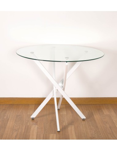 Mesa redonda blanco metal