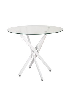 Mesa redonda blanco metal