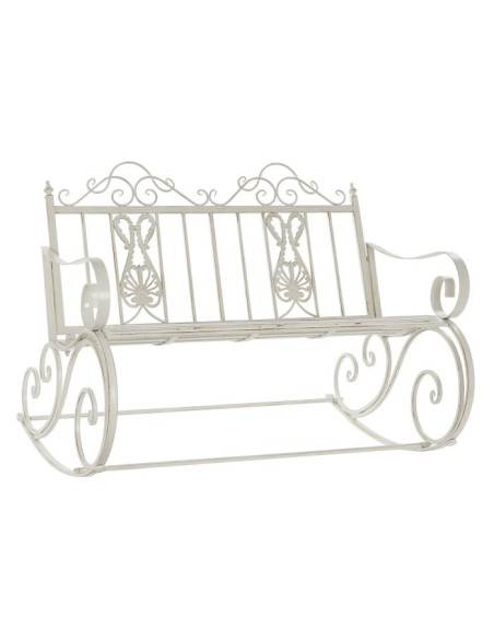 Mecedora metal crema